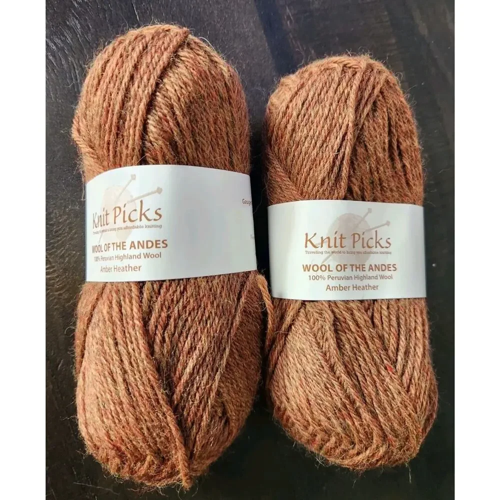 Knit Picks Wool of the Andes Yarn Lot 6 Skeins Worsted Coffee Tone